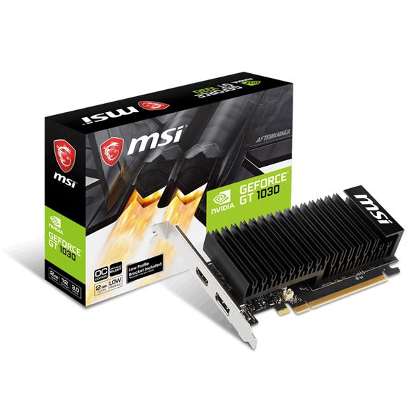 MSI GeForce GT 1030 2GHD4 LP OC, GeForce GT 1030, 2 GB, GDDR4, 64 bit, 2100 MHz, PCI Express x16 3.0