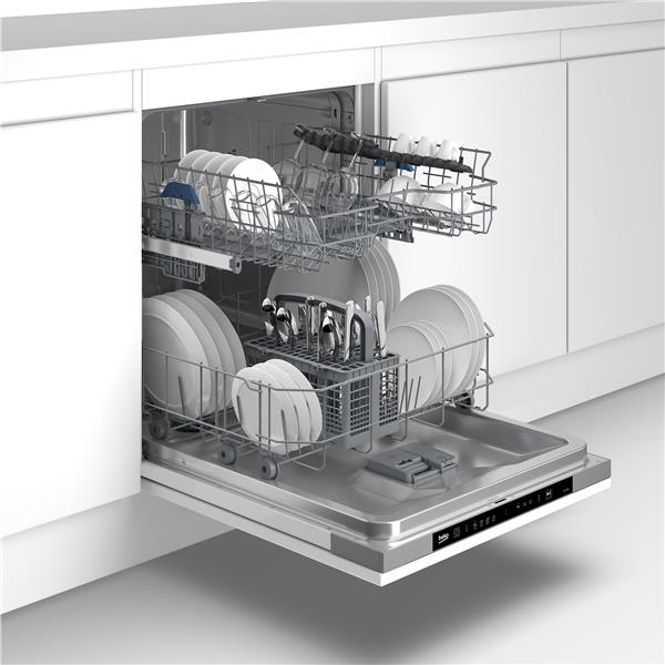 Beko DIN34330: Lavastoviglie a Scomparsa Totale Classe D, 60 cm, 13 Coperti, A scomparsa totale, Dimensione massima (60 cm), LED, 2 cestello/i, Cestello, Acciaio inox