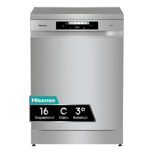 Hisense HS643C90X, Libera installazione, Dimensione massima (60 cm), Argento, Argento, Touch, 3 cestello/i