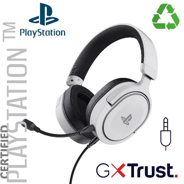 Trust GXT 498 Forta, Cablato, Gaming, 20 - 20000 Hz, 269 g, Auricolare, Nero, Bianco