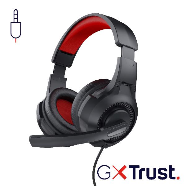 Trust 24785, Cablato, Gaming, 20 - 20000 Hz, 281 g, Cuffie, Nero, Rosso