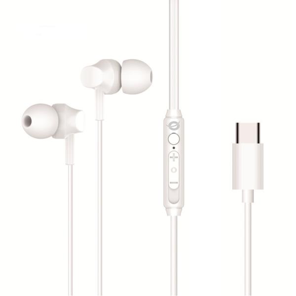 Conceptronic BRENDAN03W, Cablato, Musica e Chiamate, 20 - 20000 Hz, 13 g, Auricolare, Bianco