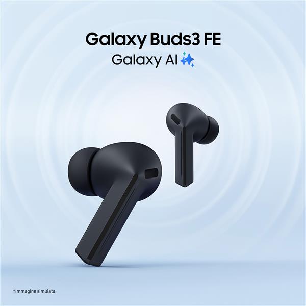 Samsung Galaxy Buds3 FE, Auricolari Wireless, Audio 360, Gemini AI, Black, True Wireless Stereo (TWS), Musica e Chiamate, 5 g, Auricolare, Nero
