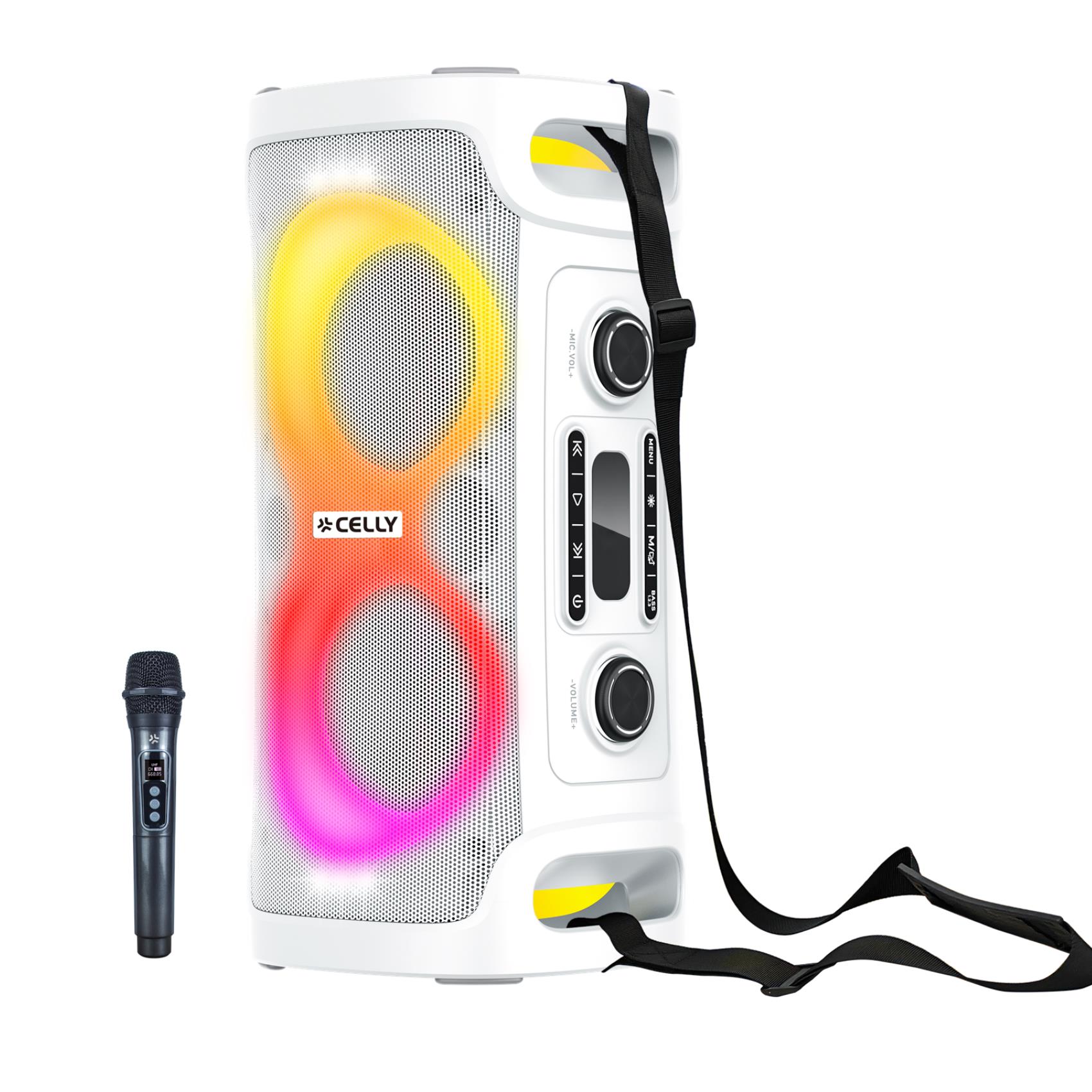 Speaker - BOOMBOX45 - Speaker wireless Party BOOMBOX, potenza audio 45 Watt, luci RGB, funzione TWS, manico e tracolla per trasporto, microfono wireless incluso