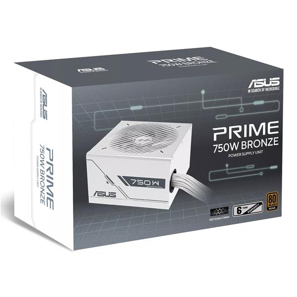 ASUS Prime 750W Bronze White Edition, 750 W, 100 - 240 V, Attivo, 120 W, 750 W, 120 W