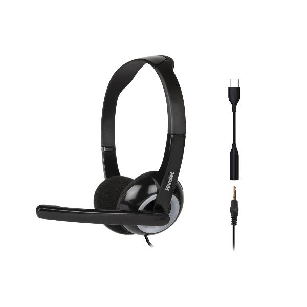 Cuffia Stereo con Microfono per ComputerUSB-C + Jack 3,5 mm