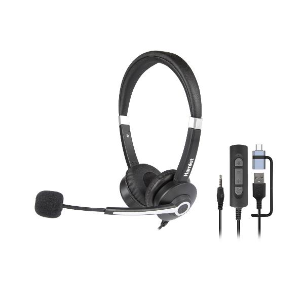 Cuffie e Auricolari - HHEADM-UJXRENOVA CUFFIA BI-AURALE CON MIC. USB-A + USB-C + JACK 3.5mm + TELECOMANDO Cuffia Professionale Biaurale con Microfono - USB-A + USB-C + Jack 3,5 mm + Telecomando