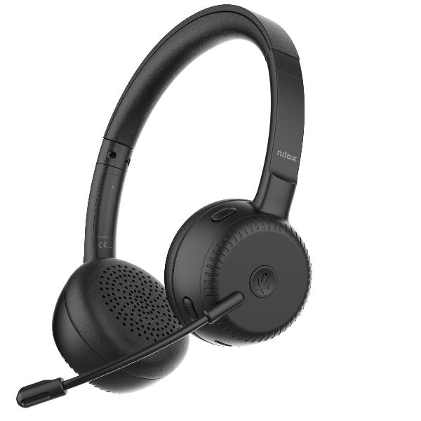 Cuffie e Auricolari - NILOX TECH - Cuffie con microfono Wireless DUAL CONNECTIVITY, con cancellazione del rumore ambientale (ENC), dongle USB (sia tipo-C sia tipo-A) o connessione con bluetooth 5.3