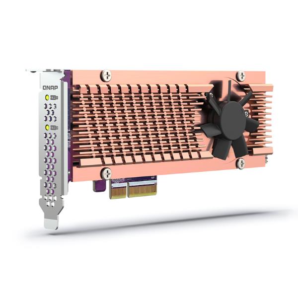 QNAP QM2-2P-344A, PCIe, M.2, PCIe 3.0, Marrone, Grigio, NAS / Storage server, Attivo