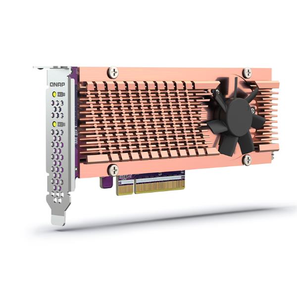 QNAP QM2-2P-384A, PCIe, M.2, PCIe 3.0, Marrone, Grigio, NAS / Storage server, Attivo
