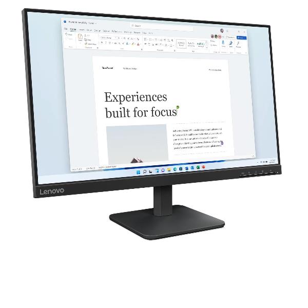 Lenovo L24-4e - Monitor 23.8ʺ IPS Flat FHD 1920x1080 0 100Hz 4ms - 1xHDMI 1.4 + 1xVGA - Stand Tilt Cavo HDMI incluso, 60,5 cm (23.8ʺ), 1920 x 1080 Pixel, Full HD, LCD, 6 ms, Nero