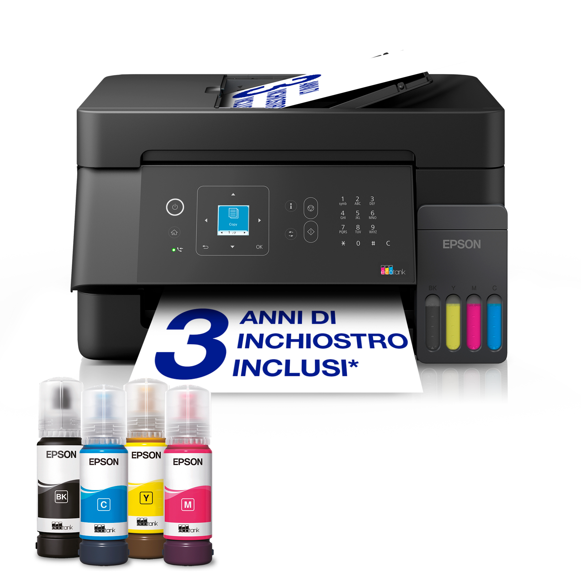 Epson EcoTank ET-4905, Ad inchiostro, Stampa a colori, 5760 x 1440 DPI, A4, Stampa diretta, Nero