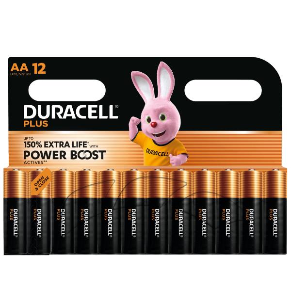 Pila stilo AA - 1,5V - Plus Powerboost - MN1500 - Duracell - blister 12 pezzi