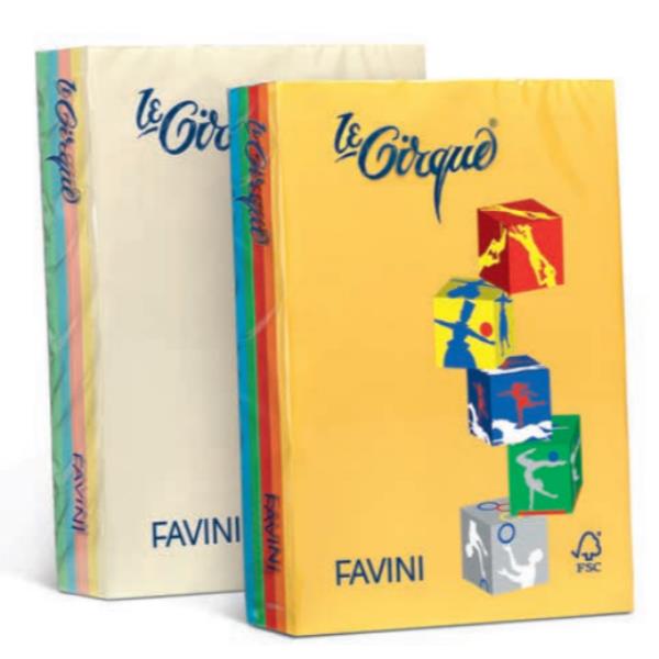 Carta Le Cirque - A4 - 80 gr - mix 5 colori tenui + mix 5 colori forti - Favini - conf. 500 fogli