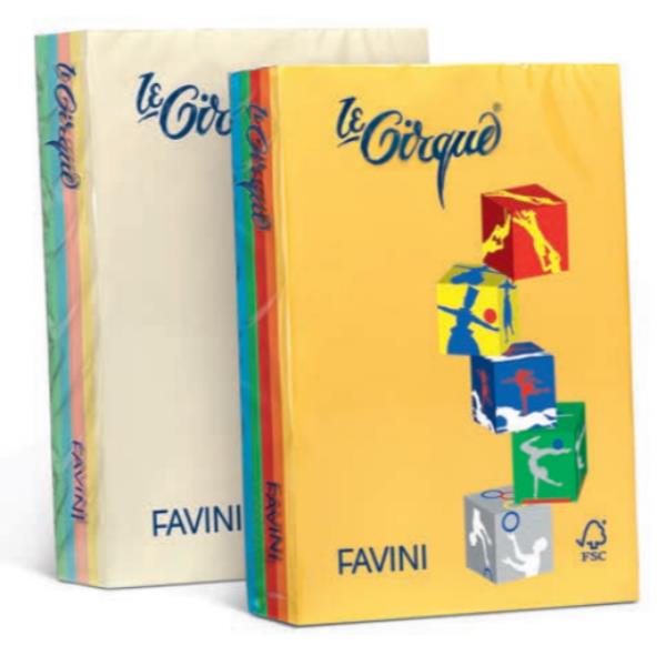 Carta Le Cirque - A4 - 160 gr - mix 5 colori tenui + mix 5 colori forti - Favini - conf. 250 fogli