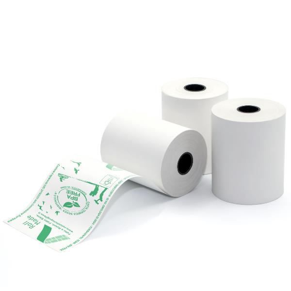 Rotolo per registratori di cassa - carta termica BPA free - 57 mm x 30 mt - 48 gr - diametro esterno 45 mm - anima 12 mm - Rotolific io Pugliese - blister 10 pezzi