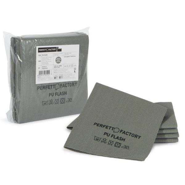 Panni PU Flash - 34 x 36 cm - grigio - Perfetto Factory - conf. 5 pezzi