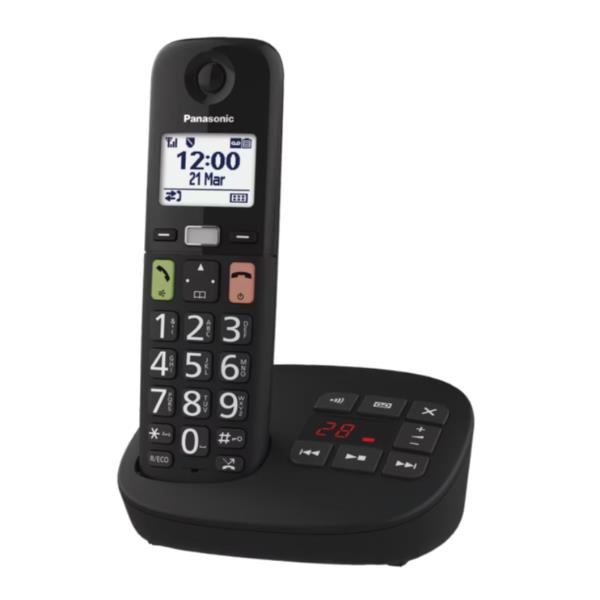 TELEFONIA FISSA - CORDLESS TGU130 TASTI GRANDI SEGRETERIA BLACK