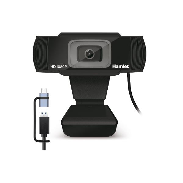 Webcam USB 1080p con Microfono Integrato - USB-A + USB-C adapter