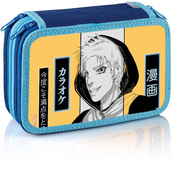 Astuccio 3 Zip Manga - 13 x 20 x 7,5 cm - fantasie assortite - Favorit