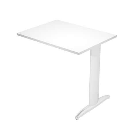 Allungo reversibile dx/sx per scrivanie Easy - 80 x 60 cm - Bianco/metal cromato