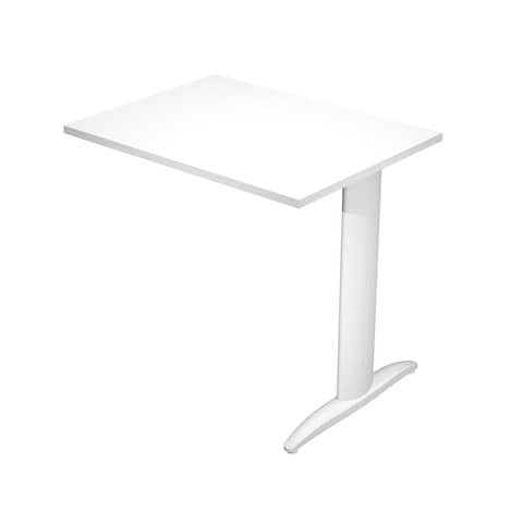 Allungo reversibile dx/sx per scrivanie Easy - 80 x 60 cm - Bianco/grigio alluminio