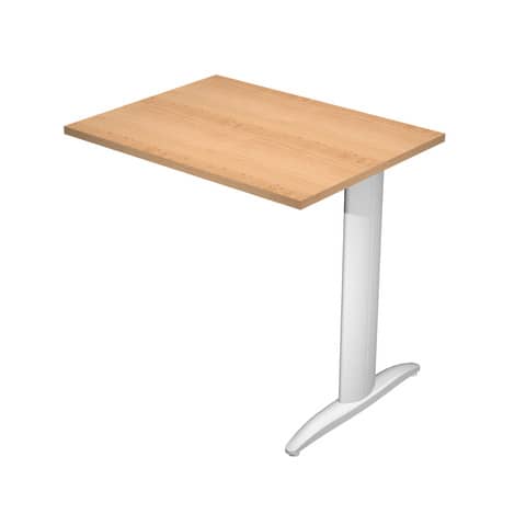Allungo reversibile dx/sx per scrivanie Easy - 80 x 60 cm - Faggio/grigio alluminio