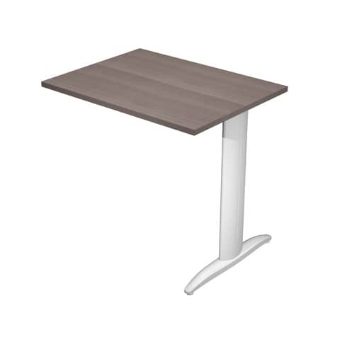 Allungo reversibile dx/sx per scrivanie Easy - 80 x 60 cm - Frassino toscano/grigio alluminio