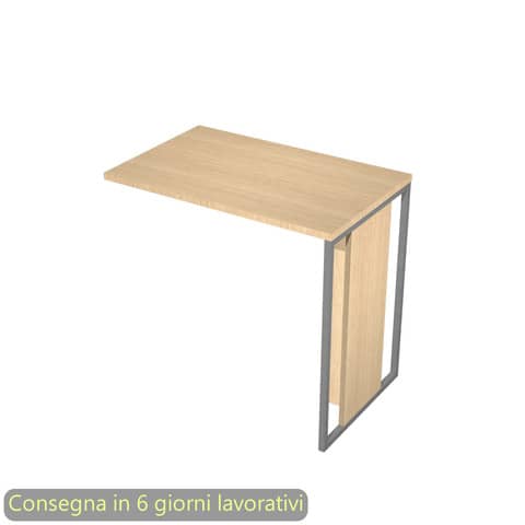 Allungo reversibile dx/sx Essence - 80 x 50 cm - Rovere - Gamba antracite