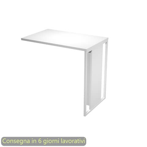Allungo reversibile dx/sx Essence - 80 x 50 cm - Bianco - Gamba bianco