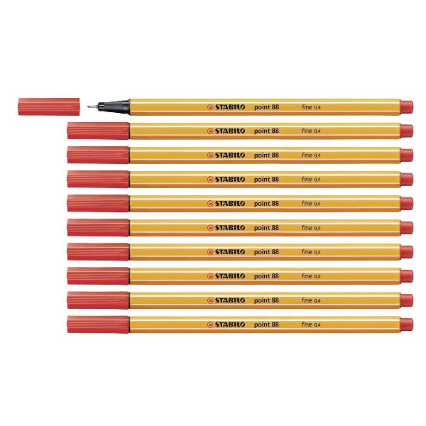 Fineliner Point 88 - tratto 0,4 mm - rosso 40 - Stabilo