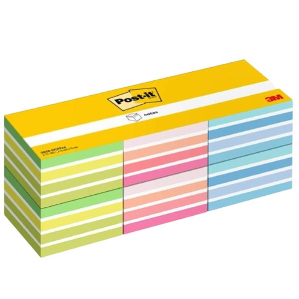 Blocco foglietti Post-it Cubo - 2028-0CPPX6 - 76  x 76 mm - colori assortiti neon/pastel - 450 fogli - Post-it - conf. 6 blocchi