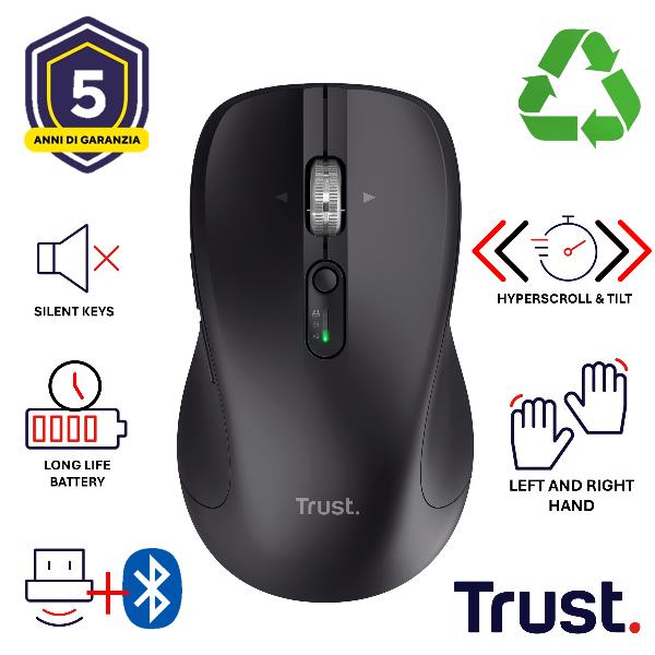 Mouse -  wireless - Ferro - Nero - Trust