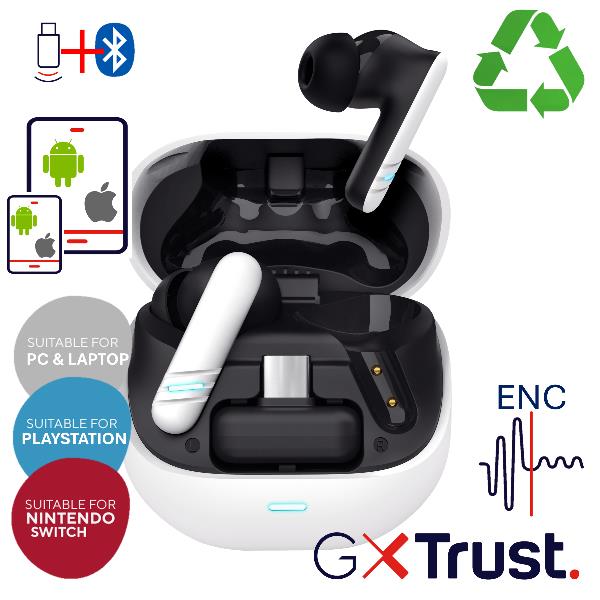 Auricolari - wireless - ENC doppio collegamento USB C e BT - Oxxie