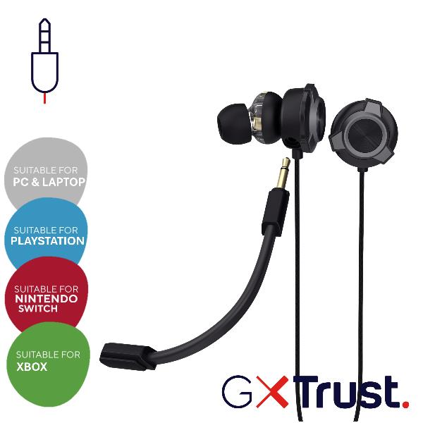 Auricolari - doppio  microfono staccabile - Nero - Trust