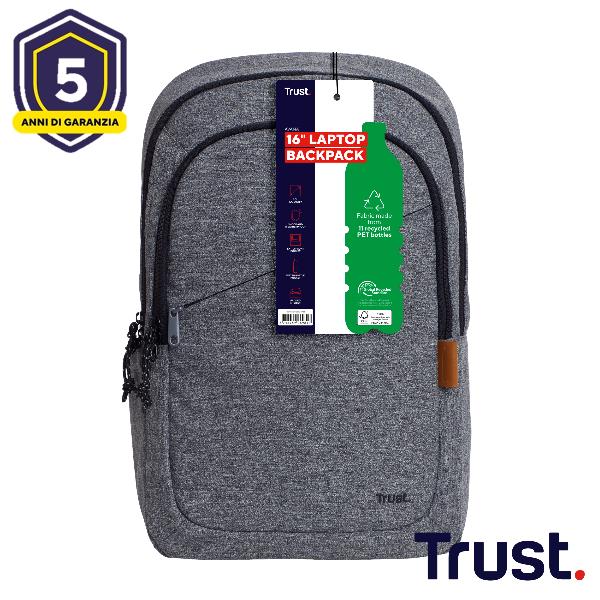 Zaino - ecologico per laptop - fino a 16"- Avana - Trust