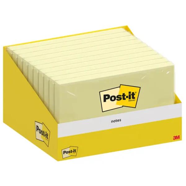 Blocco foglietti Post-it  - 76 x 127 mm - Giallo canary - 100 fogli - Post-it - conf. 10 blocchi
