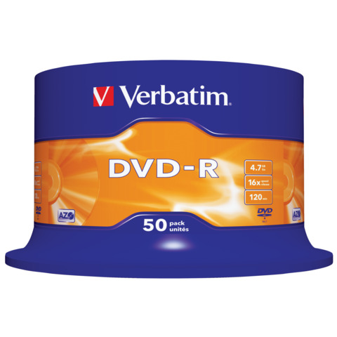 Verbatim - Scatola 50 DVD-R - argento lucido - 43548 - 4,7GB