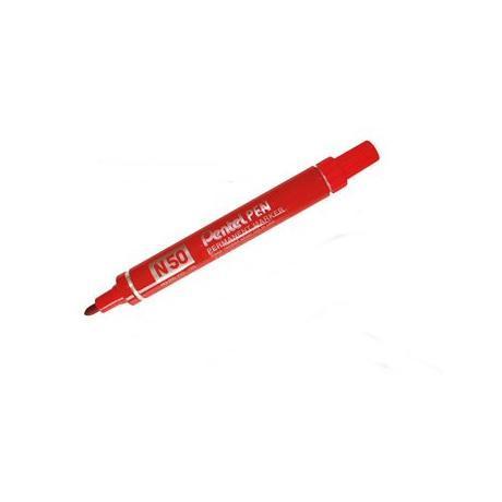 Marcatore permanente N50 - punta tonda - rosso - Pentel