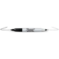 Marcatore Permanente Twin tip doppia punta - una punta fine 1,0mm - una punta extra fine 0,5mm - nero - Sharpie