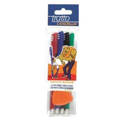 Penna a sfera cancellabile Cancellik - punta 1,0mm - colori assortiti - Tratto - conf. 4 pezzi
