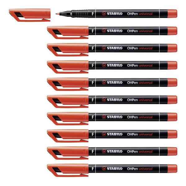 Pennarello OHPen universal permanente 842 - punta fine 0,7 mm - rosso - Stabilo