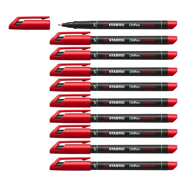 Pennarello OHPen universal permanente 841 - punta superfine 0,4 mm - rosso - Stabilo