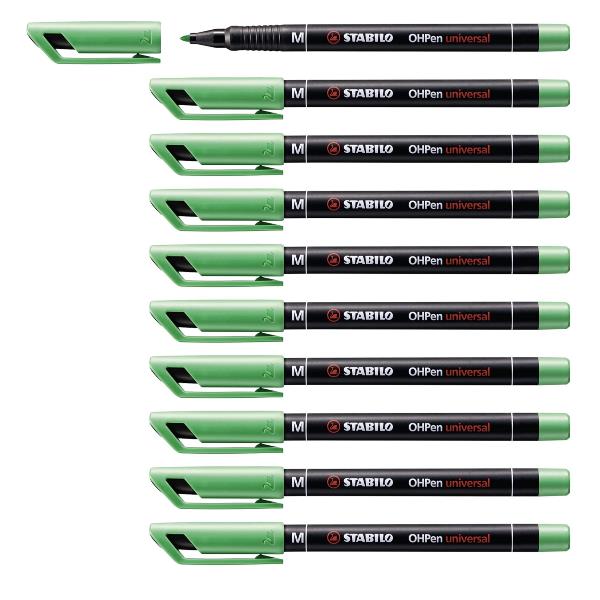 Pennarello OHPen universal permanente 843 - punta media 1 mm - verde - Stabilo