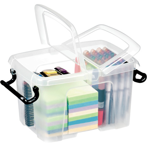 Contenitore multiuso con coperchio - 28,5x22,5x17,5 cm - 6 L - PPL - trasparente - Strata