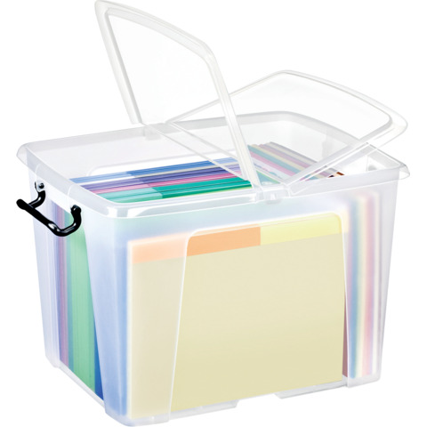 Contenitore multiuso con coperchio - 47,5x39,5x31,5 cm - 40 L - PPL - trasparente - Strata