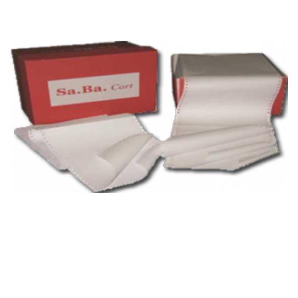 Carta in modulo continuo - 24 x 12 " - 2 copie - 53 gr - piste staccabili - bianco - Sabacart - conf. 1000 fogli