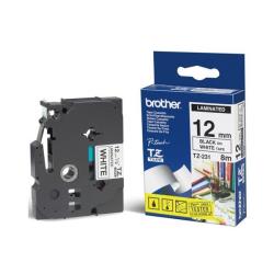 Brother - Nastro - Nero/Bianco - TZE231 - 12mm x 8mt