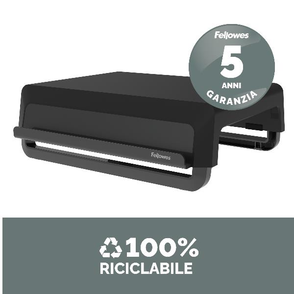 Supporto monitor Breyta - pieghevole - 8,2 x 35,4 x 30,4 cm - nero - Fellowes