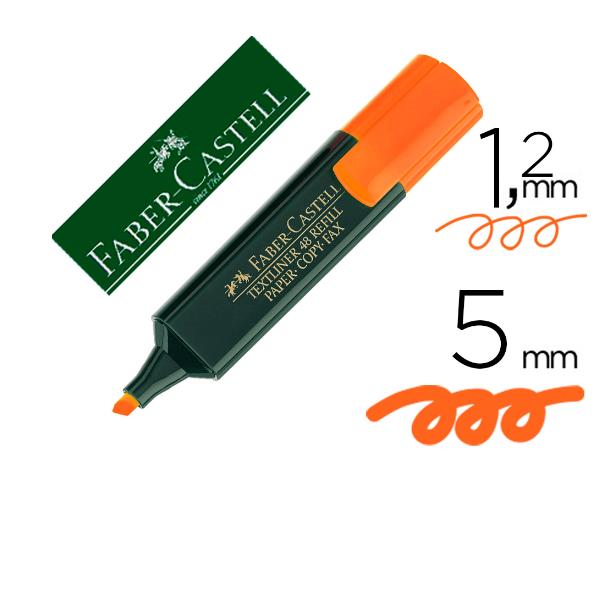 Evidenziatore Textliner 48 - punta a scalpello - tratto 1,0-3,0-5,0mm - arancio - Faber-Castell